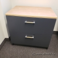 30" Artopex Grey 2 Drawer Lateral File Cabinet w/ Light Tone Top